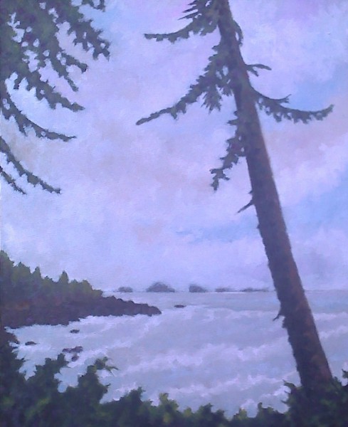 Looking Out on Barclay Sound - oil on canvas - 16